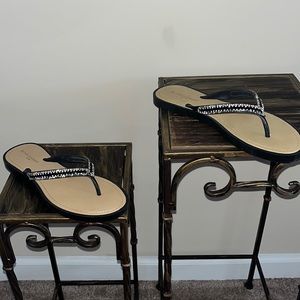 Charles Albert Black Thong Sandal size 9